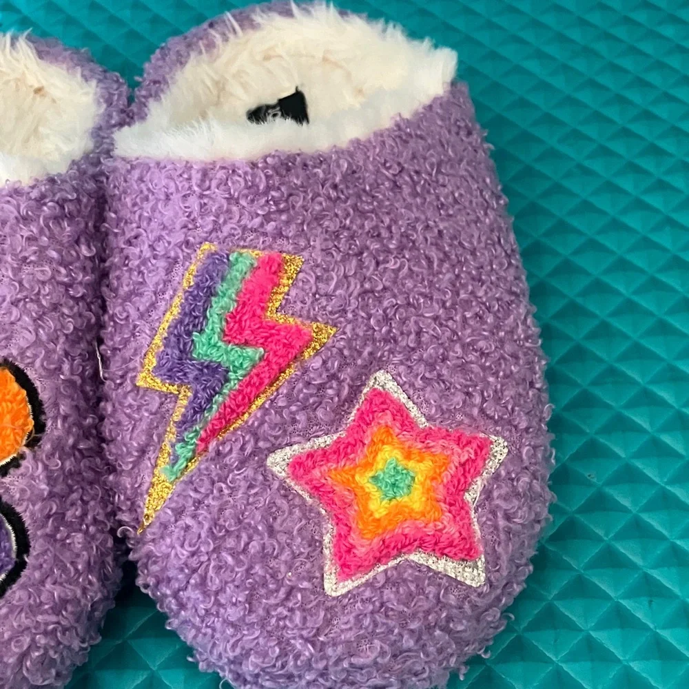 Joe Boxer Girl Purple Plush Clog Slippers | S 11-12